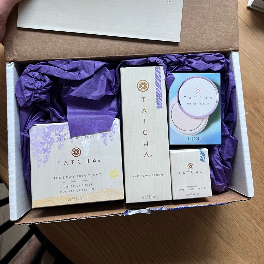 $220 WORTH OF BRAND NEW Tatcha Dewy Skin Cream, Serum + Indigo Overnight Cream